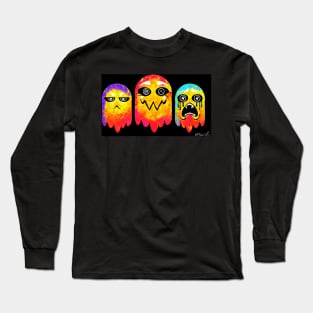 Spooked Ghosts (orange) Long Sleeve T-Shirt